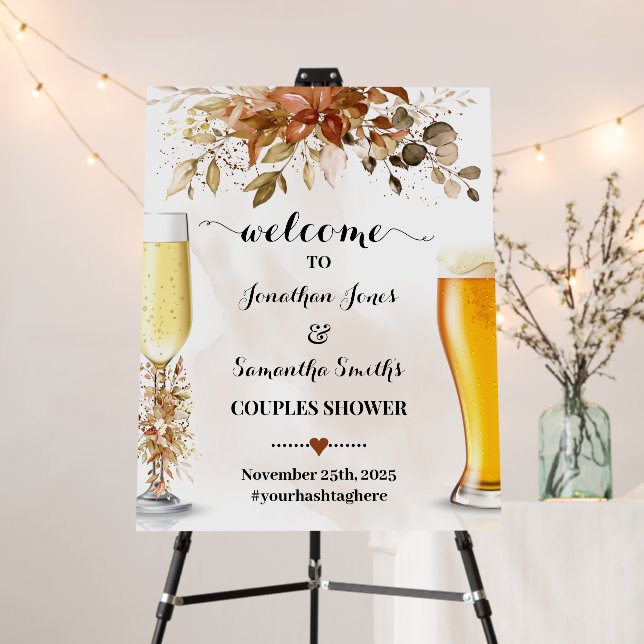 Fall Welcome to Bubbles and Brews Shower Foam Board (In Situ (Stand))