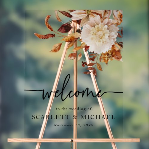 Fall Welcome Wedding Acrylic Sign