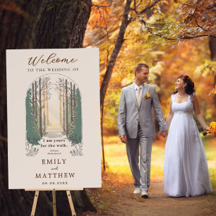 Fall Welcome Wedding Modern Elegant Rustic Forest  Foam Board