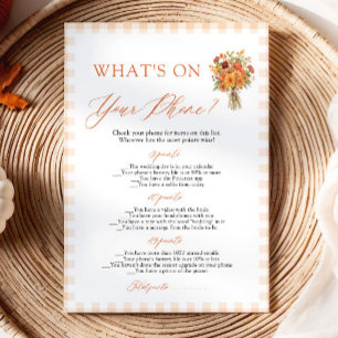 Fall What's on Your Phone Bridal Shower Game Invitation