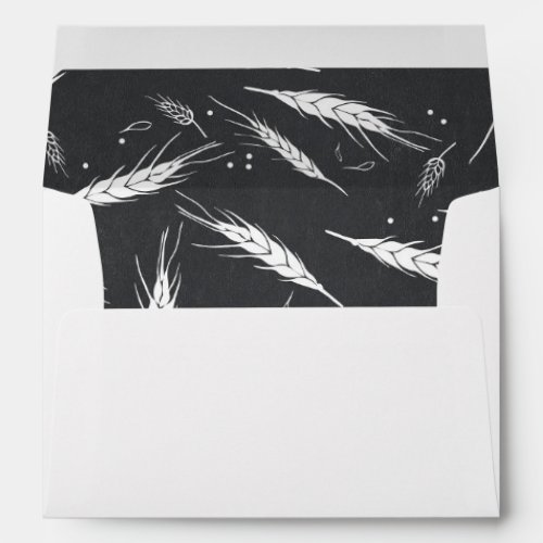 Fall Wheat Chalkboard and White Colors Wedding Envelope - Fall wheat grass chalkboard and white colors wedding envelopes