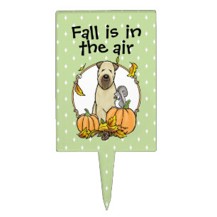 Fall Wheaten Terrier (wheaten 1b2) Pumpkins Cute Cake Topper