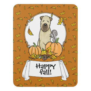 Fall Wheaten Terrier (wheaten 1b2) Pumpkins Cute Door Sign