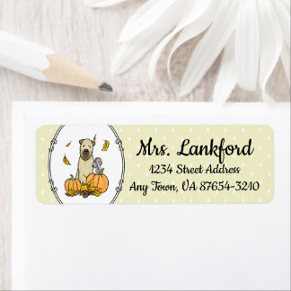 Fall Wheaten Terrier (wheaten 1b2) Pumpkins Cute Label