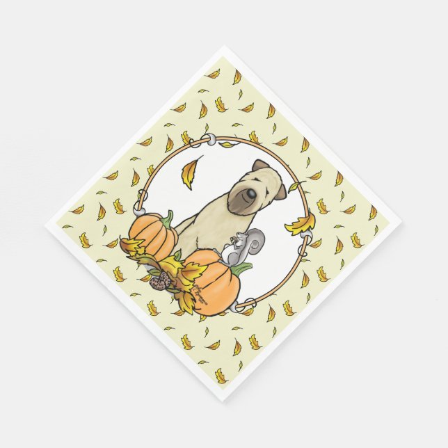 Fall Wheaten Terrier (wheaten 1b2) Pumpkins Cute Napkins (Corner)