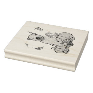 Fall Wheaten Terrier (wheaten 1b2) Pumpkins Cute Rubber Stamp