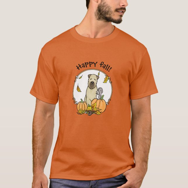 Fall Wheaten Terrier (wheaten 1b2) Pumpkins Cute T-Shirt (Front)