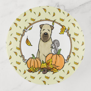 Fall Wheaten Terrier (wheaten 1b2) Pumpkins Cute Trinket Tray
