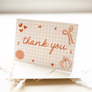 Fall Whimsical A Little Cutie Pie Baby Shower Letterpress Thank You Card