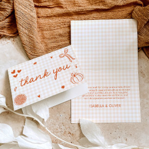 Fall Whimsical A Little Cutie Pie Baby Shower Letterpress Thank You Card