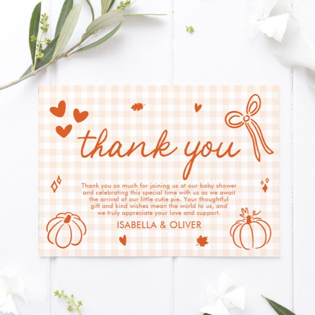 Fall Whimsical A Little Pumpkin Thank you card (Fall Whimsical A Little Pumpkin Thank you card)
