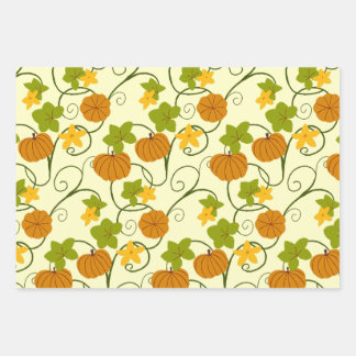 Fall Whimsical Pumpkin Pattern Wrapping Paper
