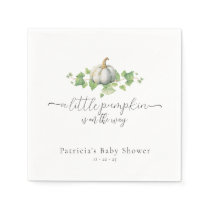 Fall White Pumpkin Baby Shower Napkins