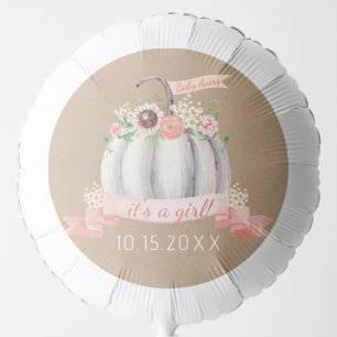 Fall White Pumpkin Baby Shower Party Balloon