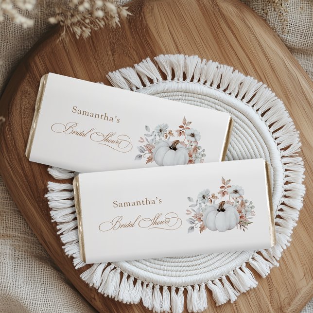 Fall White Pumpkin Bridal Shower Hershey Bar Favors (Creator Uploaded)