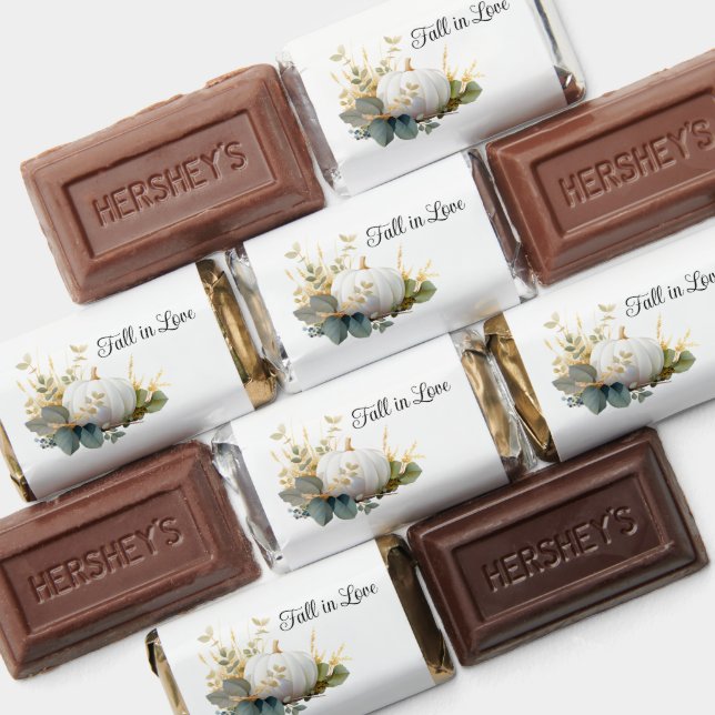 Fall white pumpkin bridal shower hershey's miniatures (Assorted)