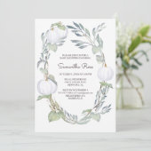 Fall WHITE PUMPKIN Greenery BABY Shower Invitation (Standing Front)