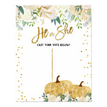 Fall White Pumpkin Reveal Voting Board Poster