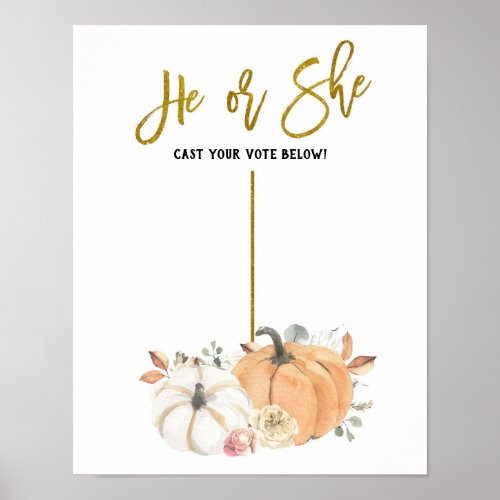 Fall White Pumpkin Reveal Voting Board Poster