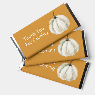 Fall white rustic Pumpkin Greenery Candy Wrapper Hershey Bar Favors