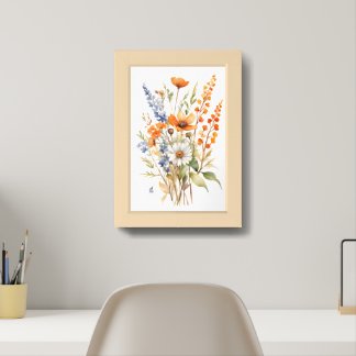 Fall Wild flowers, Autumn vibes Framed Art