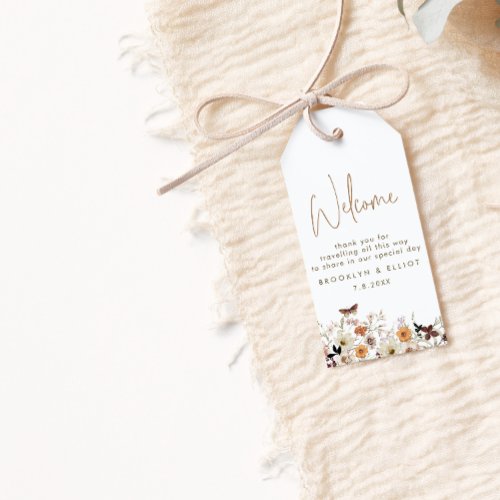 Fall Wild Flowers Wedding Hotel Welcome Gift Tags
