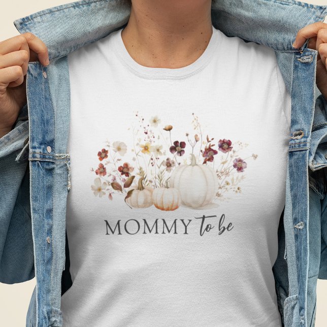 Fall Wildflower Baby Shower Mommy To Be Tri-Blend Shirt (Creator Uploaded)
