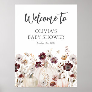 Fall Wildflower Baby Shower Welcome Sign