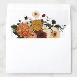 Fall Wildflower Burgundy Boho Wedding Envelope Liner