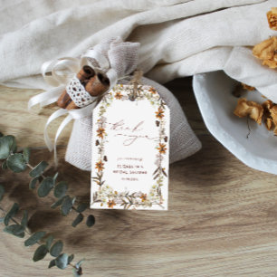 Fall Wildflower Elegant Bridal Shower Gift Tags