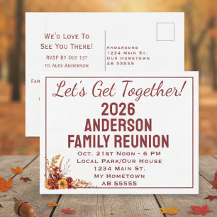 Fall Wildflower Family Get Together Holiday Postcard