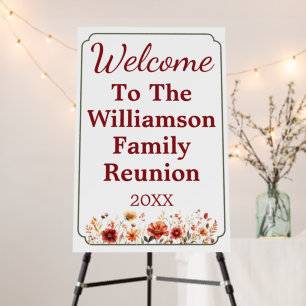 Fall Wildflower Family Reunion Welcome Foam Boards