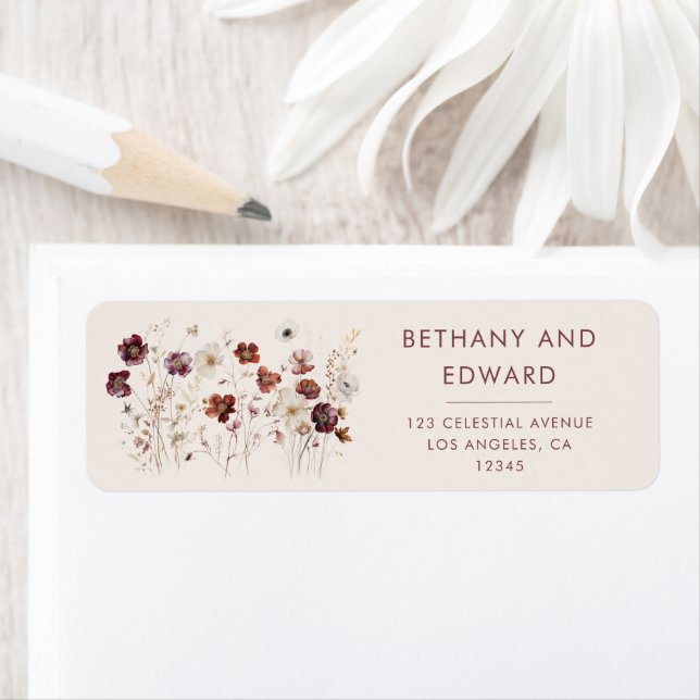 Fall Wildflower Field Beige Label (Insitu)