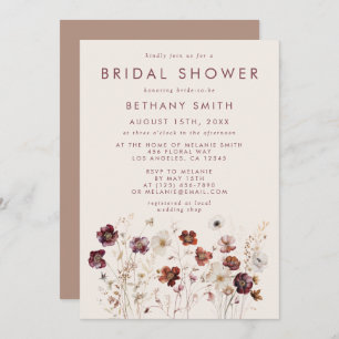 Fall Wildflower Field Bridal Shower Invitation