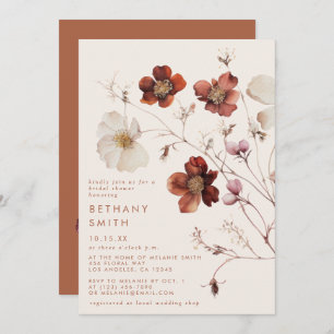 Fall Wildflower Field Bridal Shower Invitation