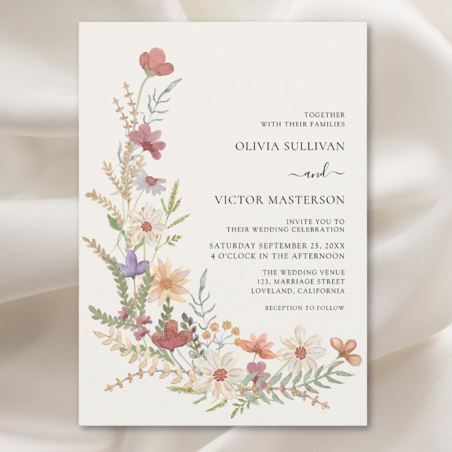 Fall Wildflower Floral Wedding Invitation (Creator Uploaded)
