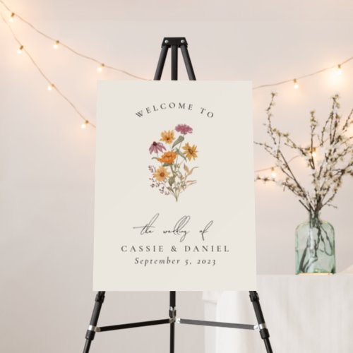 Fall Wildflower Garden Botanical Wedding Foam Board