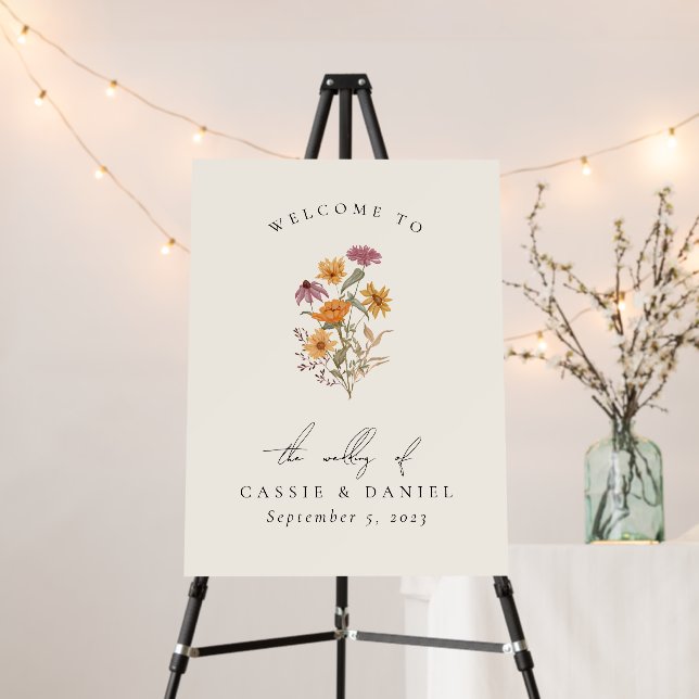 Fall Wildflower Garden Botanical Wedding Foam Board (In Situ (Stand))