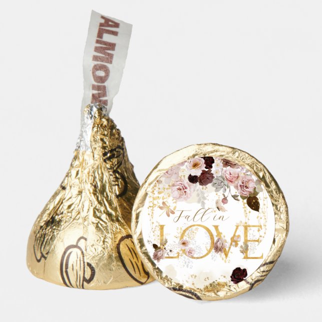 Fall Wildflower Gold Floral Bridal Shower Hershey®'s Kisses® (Front)