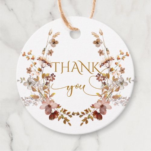 Fall Wildflower Minimalist Elegant Baby Shower  Favor Tags