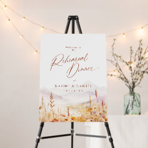 Fall Wildflower Mountain Rehearsal Dinner Sign