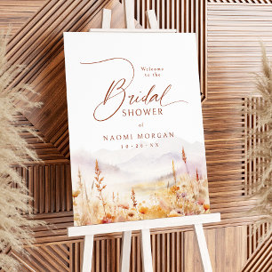 Fall Wildflower Mountain Rustic Bridal Shower Sign