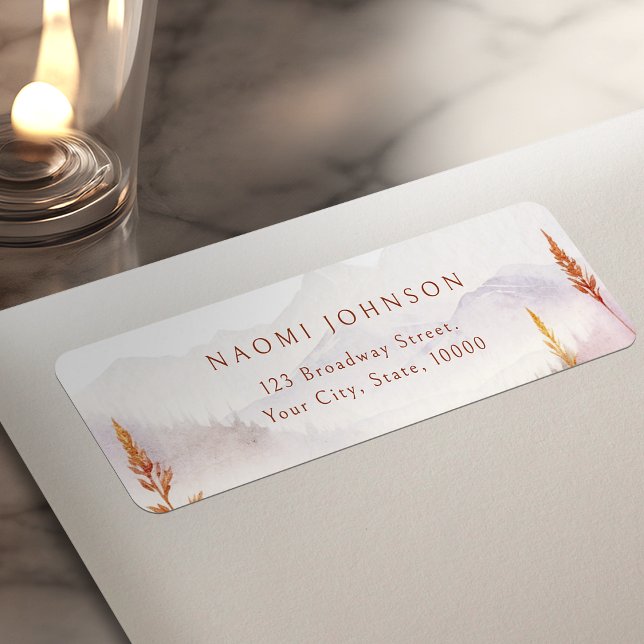 Fall Wildflower Mountain Rustic Return Address Label (Fall Wildflower Mountain Rustic Return Address Label)