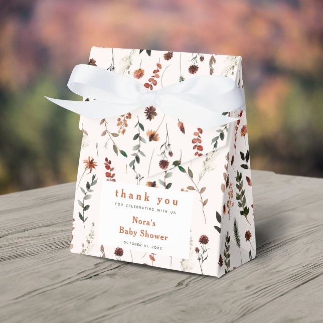 Fall Wildflower Pattern Favor Boxes (Creator Uploaded)