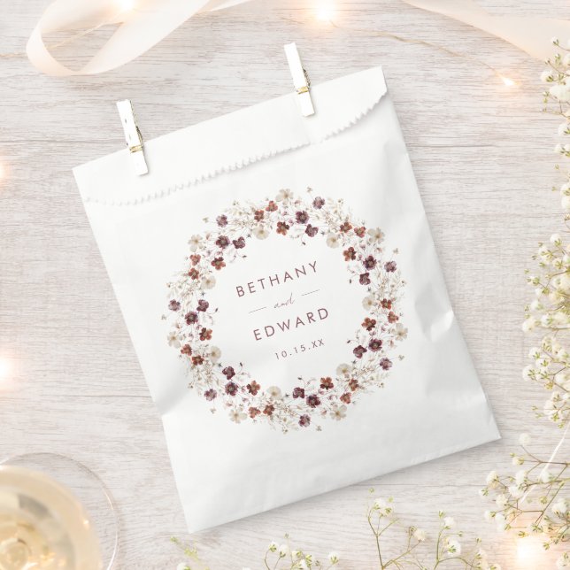 Fall Wildflower Wedding Favor Bag (Clipped)