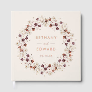 Fall Wildflower Wedding Foil Guest Book