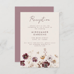 Fall Wildflower Wedding Reception Enclosure Card