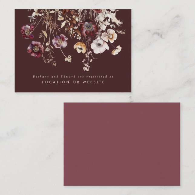 Fall Wildflower Wedding Registry Enclosure Card (Front/Back)