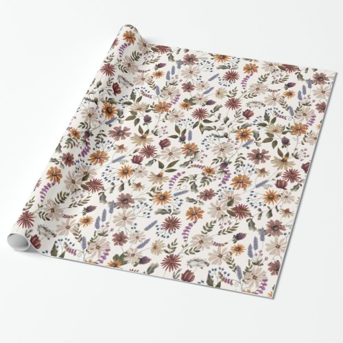 Fall Wildflower Wrapping Paper