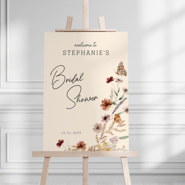 Fall Wildflowers Boho Bridal Shower Foam Board (Creator Uploaded)